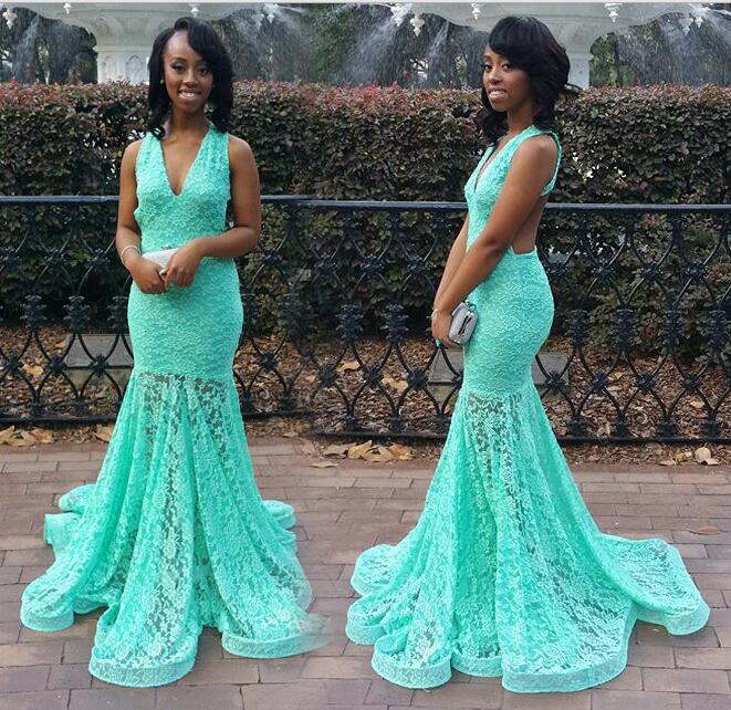 mint green mermaid prom dresses