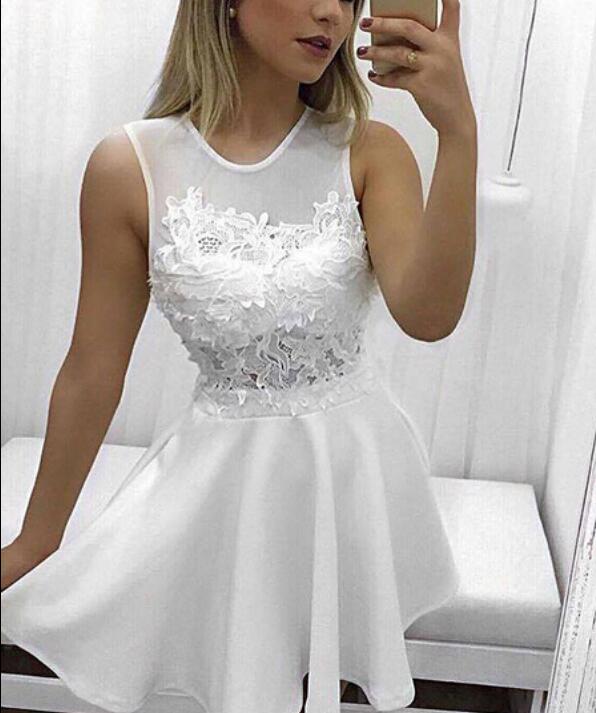 white mini graduation dress